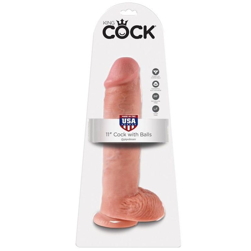 Alternative view of KING COCK - 11 DILDO FLESH WITH BALLS 28 CM