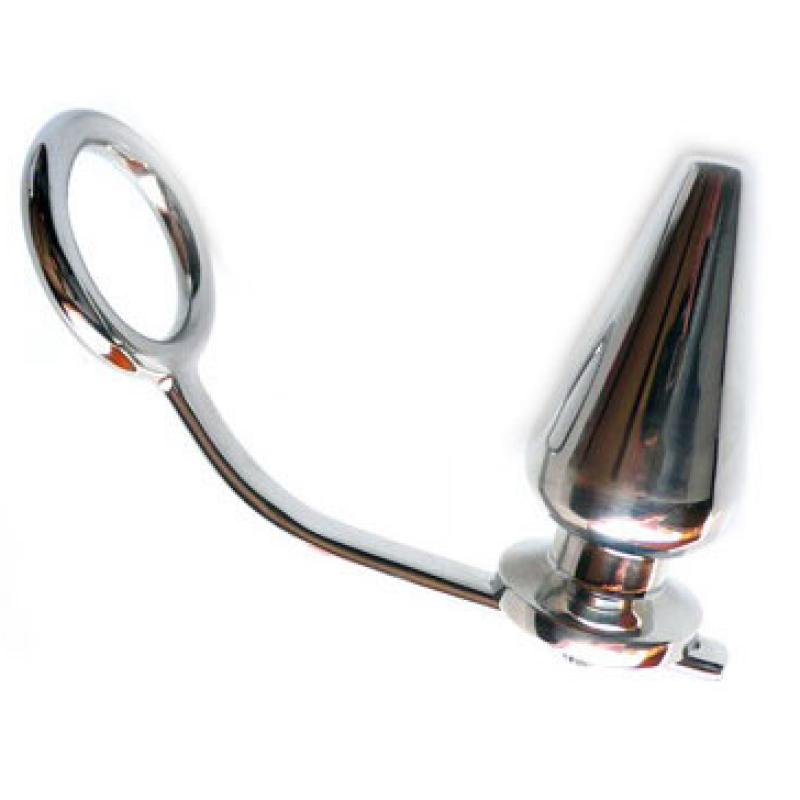 Alternative view of METAL HARD - STEEL RING WITH ANAL PLUG 45 X 50MM