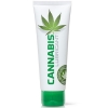 White tube of Cannabis Lubricant with a green cap, featuring a cannabis leaf and the vertical text 'CANNABIS LUBRICANT'.