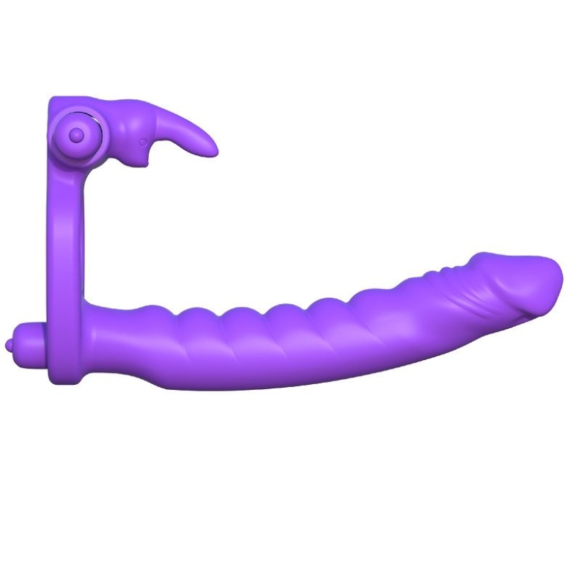 Alternative view of FANTASY C-RINGZ - SILICONE DOUBLE VIBRATOR RABBIT