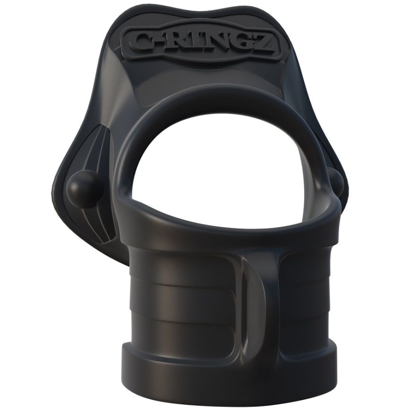 Black protective ring device with a circular opening and a contoured back plate labeled 'C-RINGZ'
