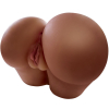 Close-up of buttocks with the genital area visible between them, on a white background.
