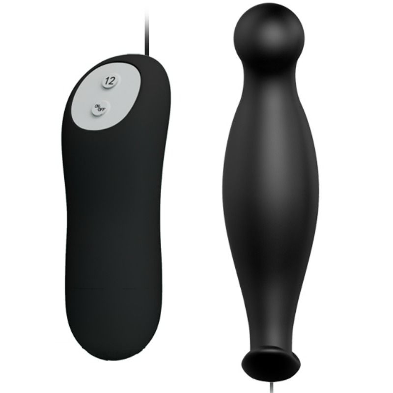 Alternative view of PRETTY LOVE - SILICONE ANAL PLUG 12 VIBRATION MODES BLACK