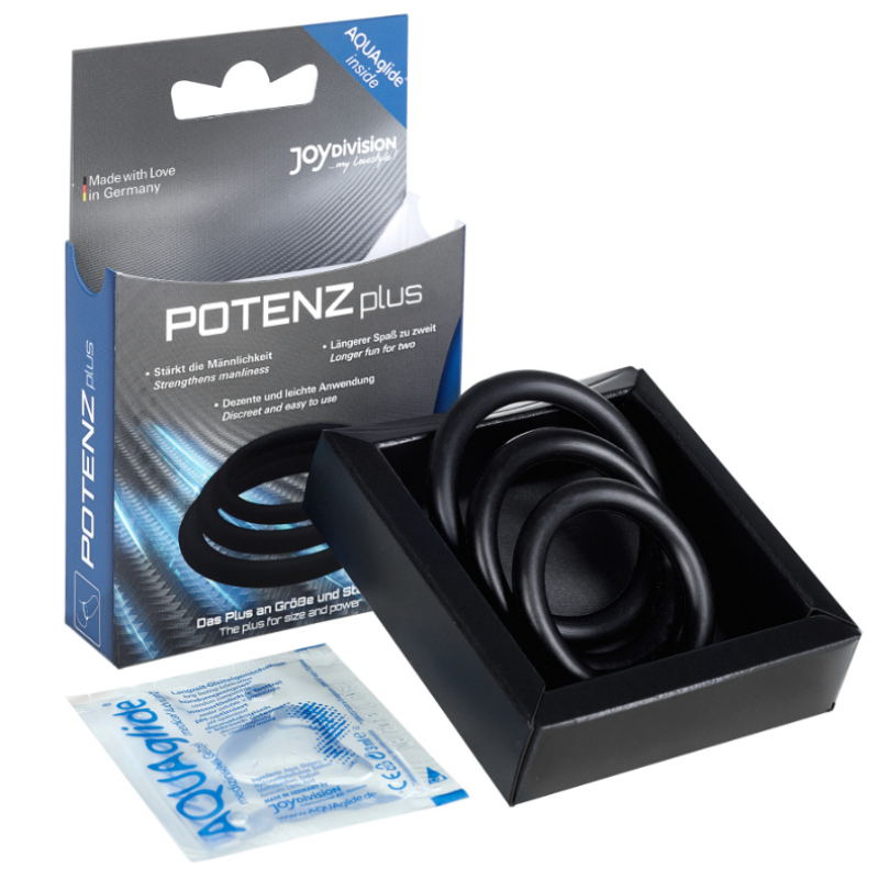 Alternative view of JOYDIVISION POTENZDUO - PLUS 3 BLACK RINGS SET - S, M, L