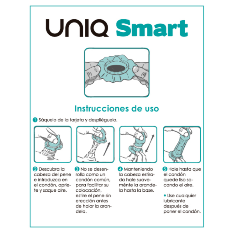 Alternative view of UNIQ - SMART LATEX FREE PRE-ERECTION CONDOMS 3 UNITS