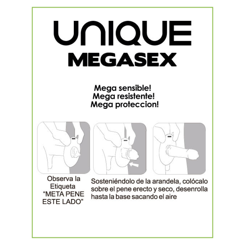 Alternative view of UNIQ - MEGASEX LATEX FREE SENSITIVE CONDOMS 3 UNITS