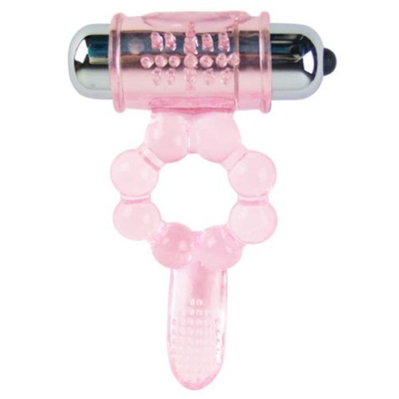 Alternative view of BAILE - SILICONE RING 10 TONGUE RHYTHMS WITH PINK VIBRATION