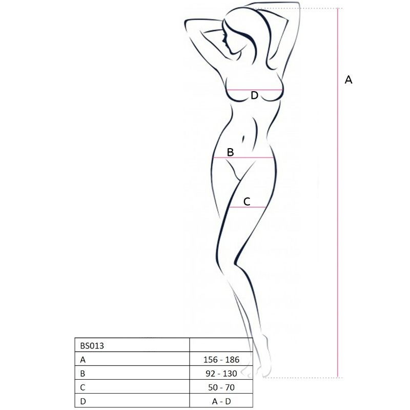 Alternative view of PASSION - WOMAN BS013 BLACK BODYSTOCKING ONE SIZE