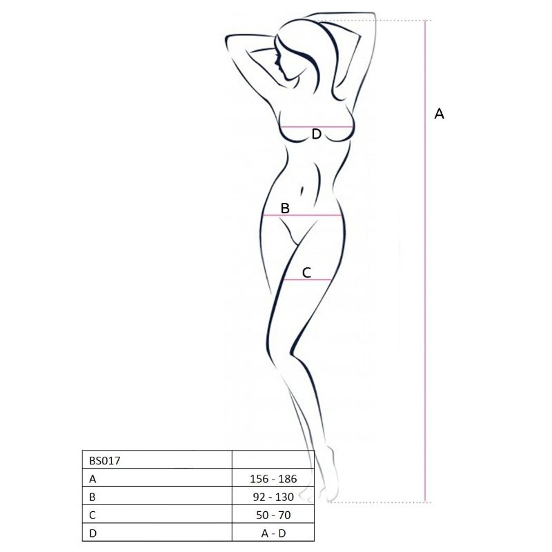 Alternative view of PASSION - WOMAN BS017 BODYSTOCKING BLACK ONE SIZE