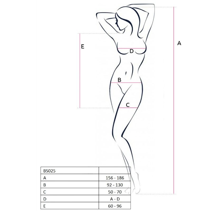 Alternative view of PASSION - WOMAN BS025 BODYSTOCKING BLACK DRESS STYLE ONE SIZE