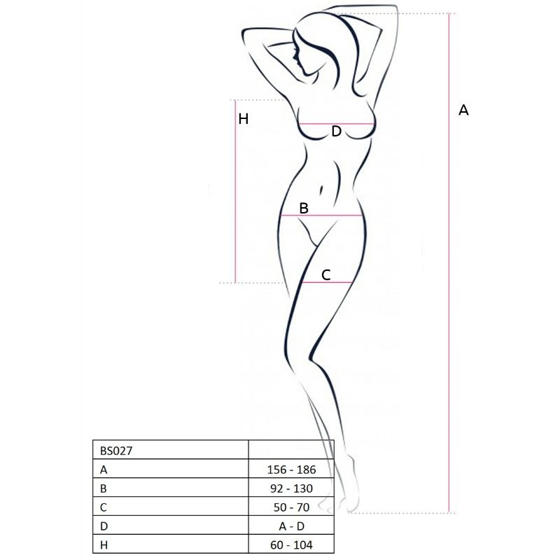 Alternative view of PASSION - WOMAN BS027 BODYSTOCKING RED DRESS STYLE ONE SIZE