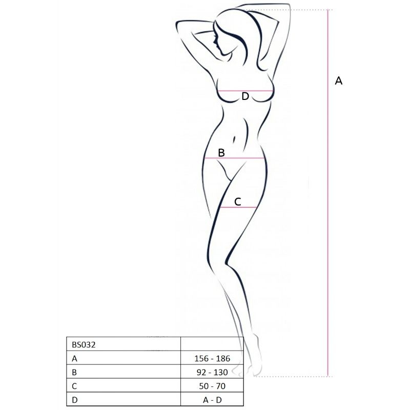 Alternative view of PASSION - WOMAN BS032 RED BODYSTOCKING ONE SIZE