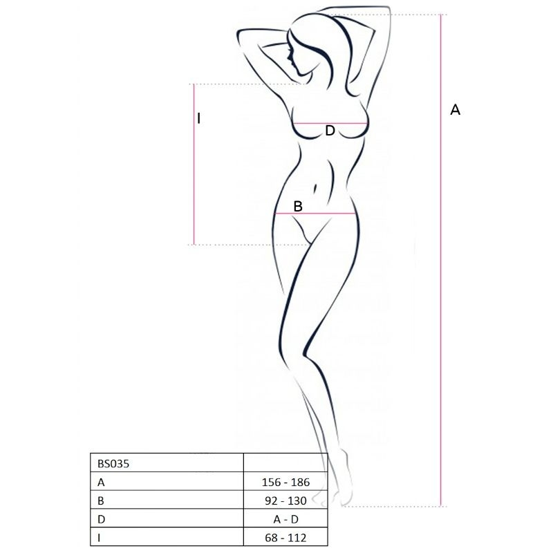 Alternative view of PASSION - WOMAN BS035 WHITE BODYSTOCKING ONE SIZE