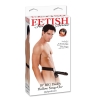 Box for Fetish Fantasy Series 10-inch hollow strap-on dildo; features a shirtless male model wearing the harness on the front.