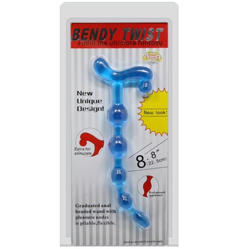 Alternative view of BAILE - BENDY TWIST BLUE ANAL BALLS
