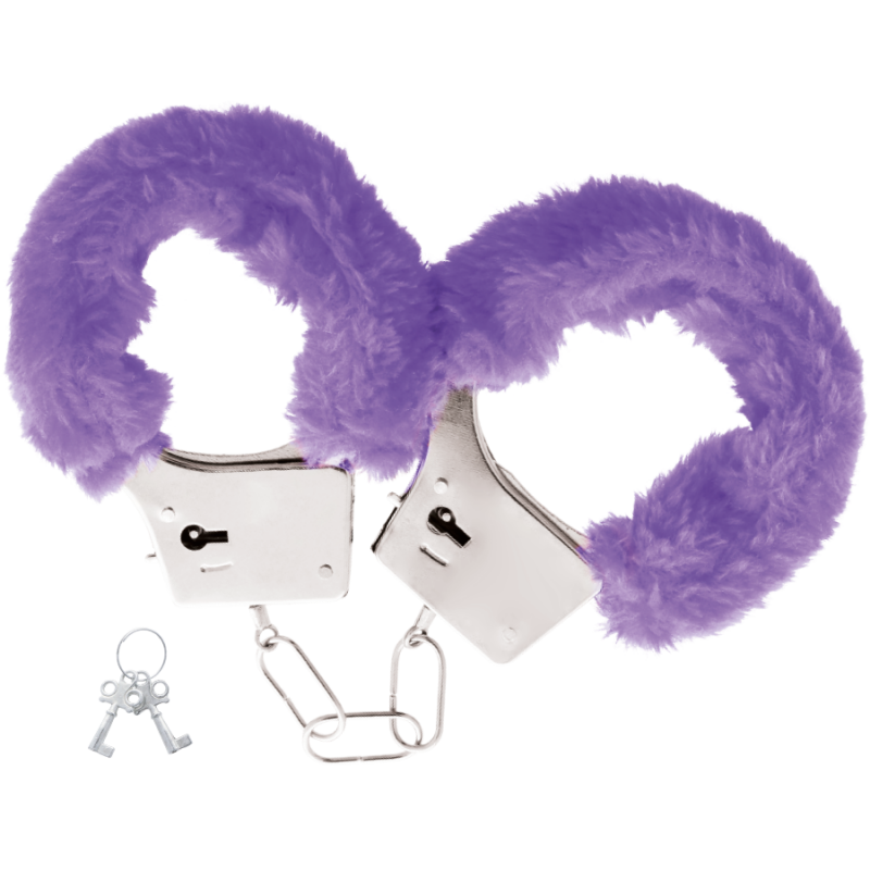 Alternative view of DARKNESS - LILAC LINED METAL HANDCUFFS