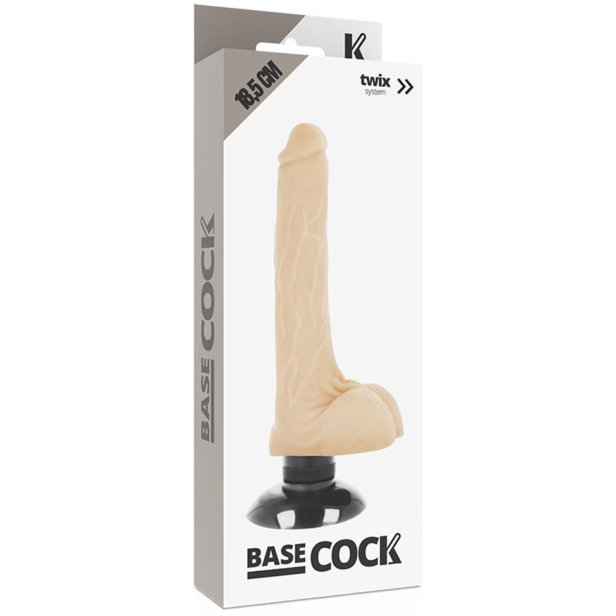 img_80160_243e9b3500f9ae35ac8e1ef2e1c4feea_1png - Sex Shop | Lodia.gr - 100% Διακριτική Και Παράδοση με courier της επιλογή σας Beige, life-size penis-shaped sex toy with a suction base, shown in white retail packaging labeled BASE COCK and 18.5 cm.