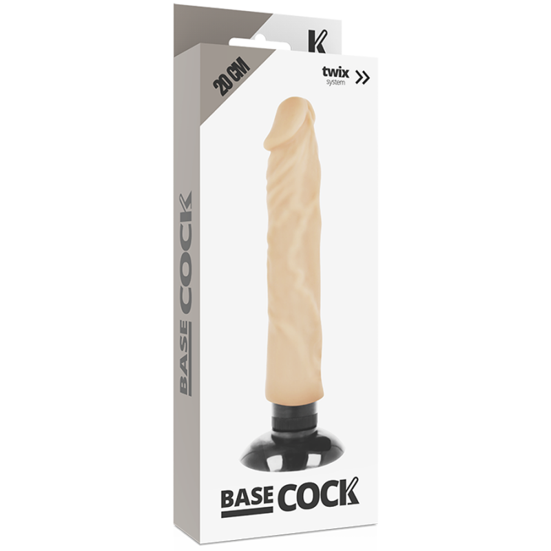 img_80168_3f44e7452cfe9ce433afdf744266ea3b_1png - Sex Shop | Lodia.gr - 100% Διακριτική Και Παράδοση με courier της επιλογή σας Beige dildo with a black suction base, packaged in a white box labeled 'BASE COCK' and '20CM'