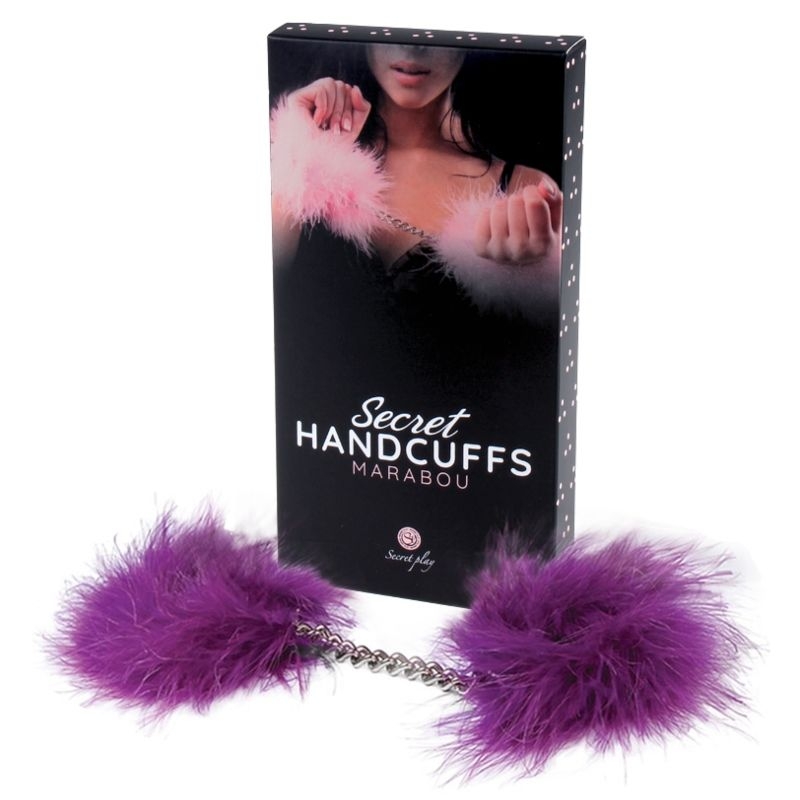 Alternative view of SECRETPLAY - PURPLE MARABOU HANDCUFFS