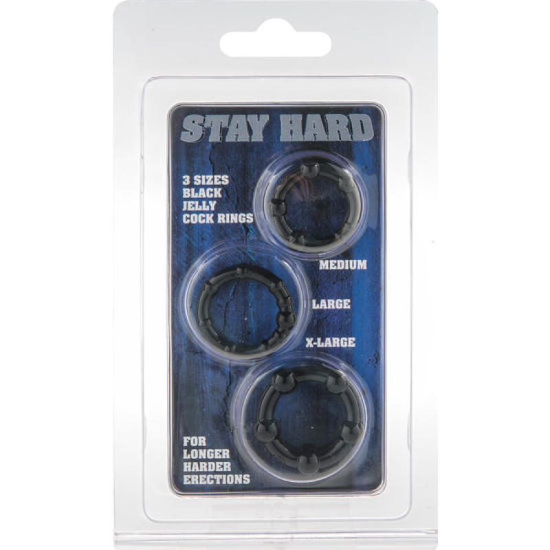 Alternative view of SEVEN CREATIONS - SET OF THREE BLACK PENIS RINGS