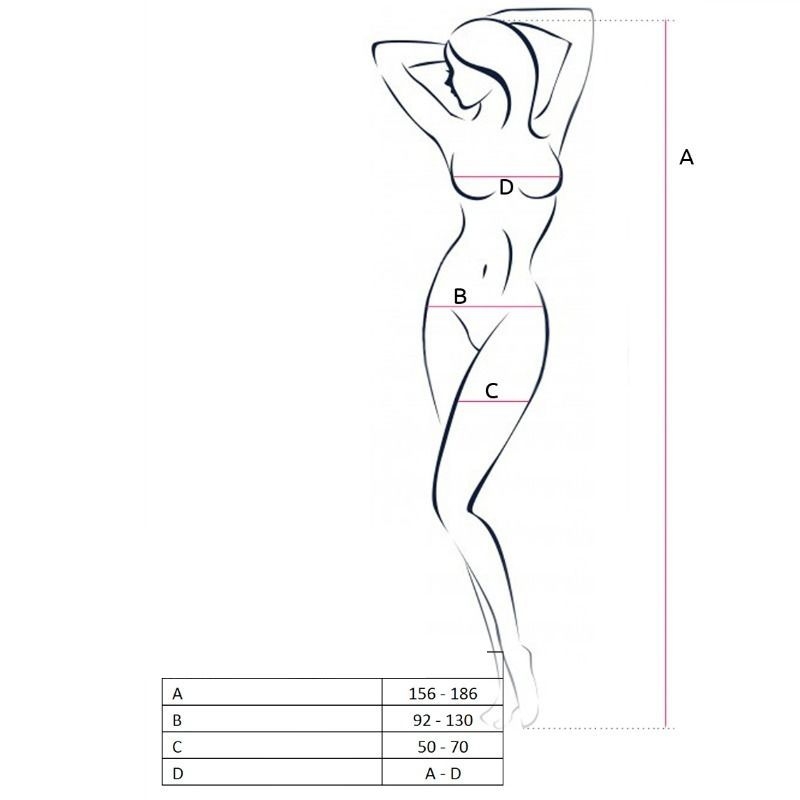 Alternative view of PASSION - WOMAN BS050 RED BODYSTOCKING ONE SIZE