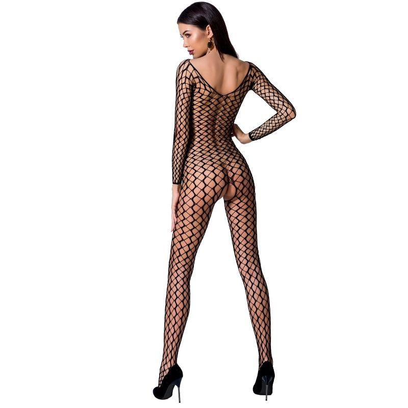 Alternative view of PASSION - WOMAN BS068 BODYSTOCKING BLACK ONE SIZE