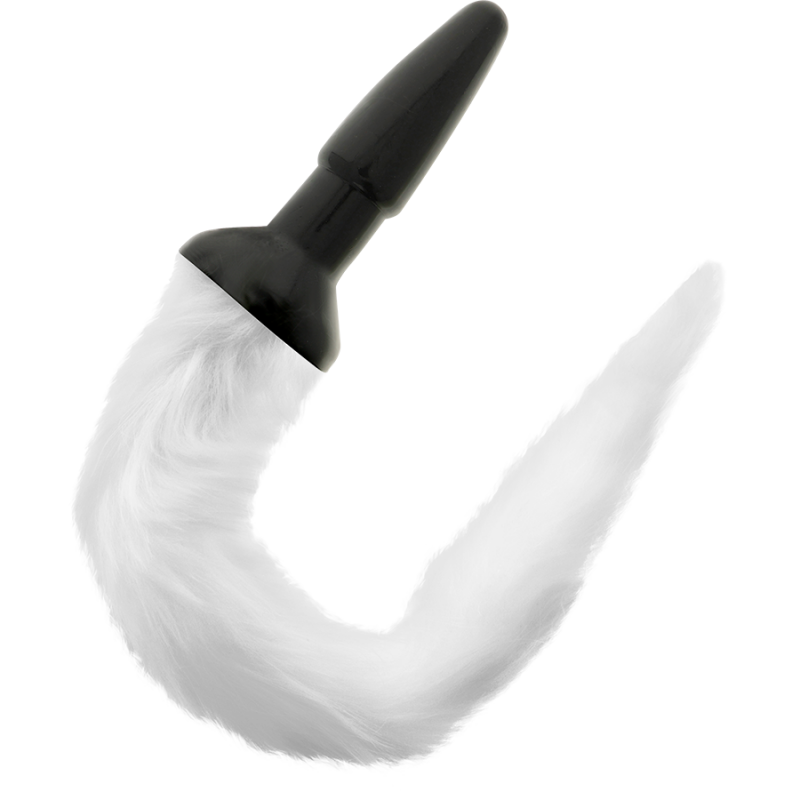 Alternative view of DARKNESS - SILICONE ANAL PLUG WITH WHITE TAIL