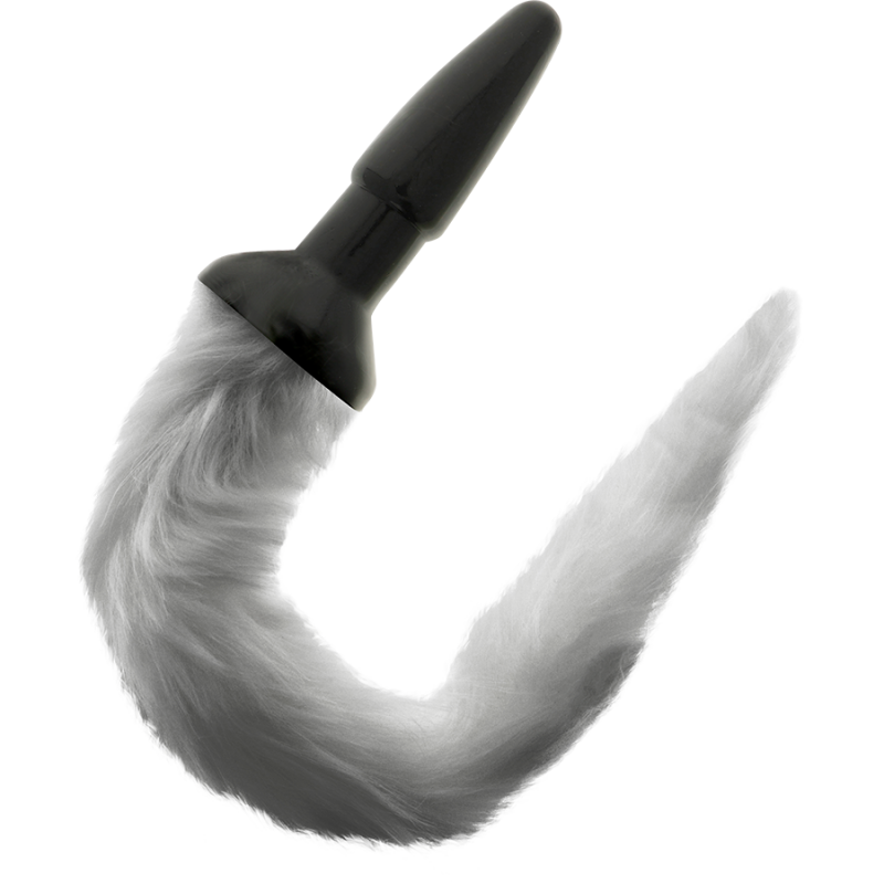 Alternative view of DARKNESS - SILICONE ANAL PLUG WITH GRAY TAIL