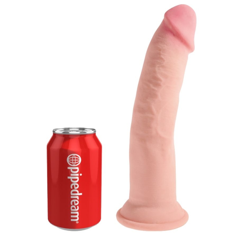 img_86232_364906fc22862fe3a9fdc5f7d5e5d5da_1jpg - Sex Shop | Lodia.gr - 100% Διακριτική Και Παράδοση με courier της επιλογή σας Realistic pink dildo standing upright next to a red soda can on a white background, with size reference implied by the can