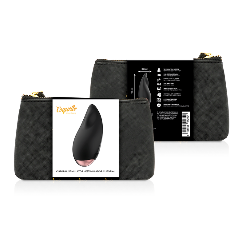 Alternative view of COQUETTE CHIC DESIRE - CLITORIAL STIMULATOR BLACK / GOLD DROP