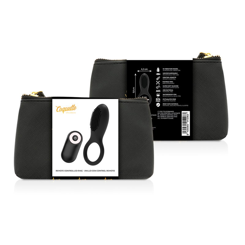 Alternative view of COQUETTE CHIC DESIRE - COCK RING REMOTE CONTROL RECHARGEABLE BLACK/ GOLD