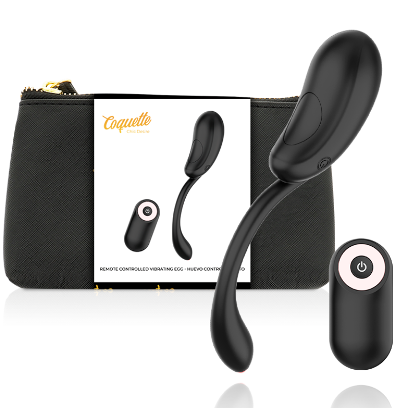 Alternative view of COQUETTE CHIC DESIRE - VIBRATING EGG REMOTE CONTROL RECHARGEABLE BLACK/ GOLD