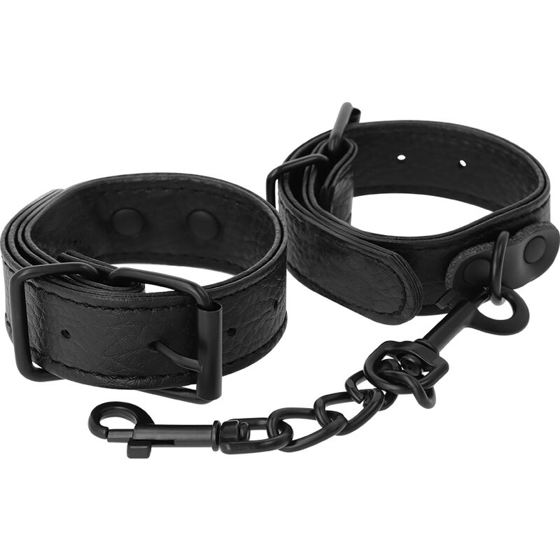 Alternative view of DARKNESS - WIDE THIN TEXTURED HANDCUFFS