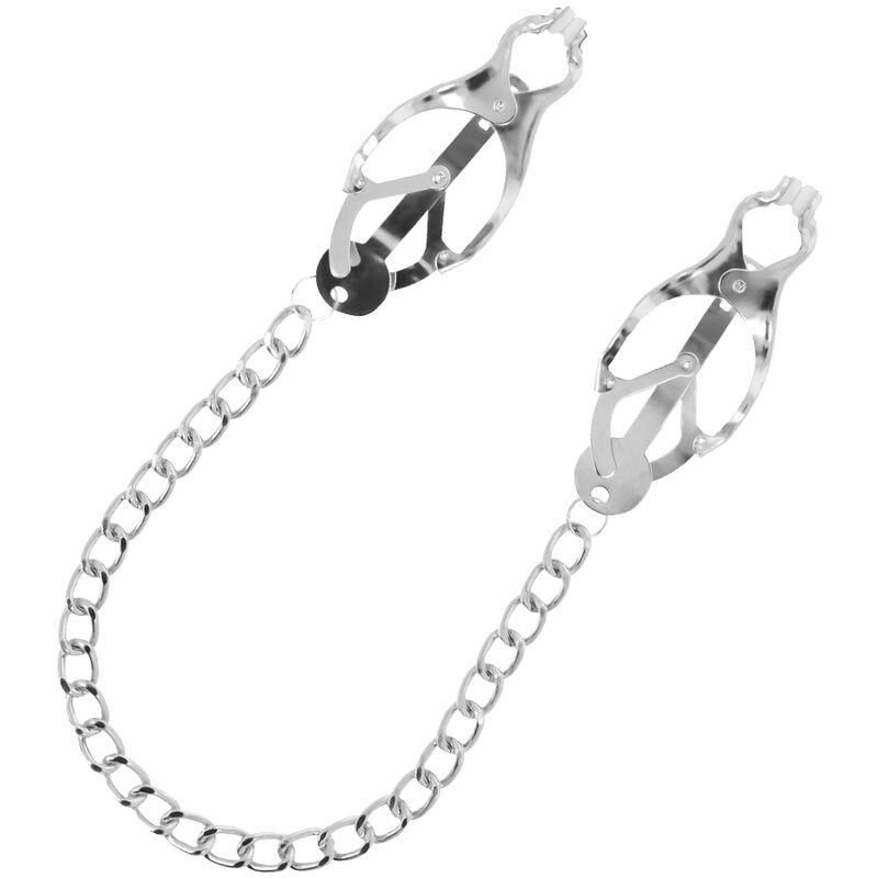 Alternative view of DARKNESS - METAL NIPPLE CLAMP WITH CHAIN