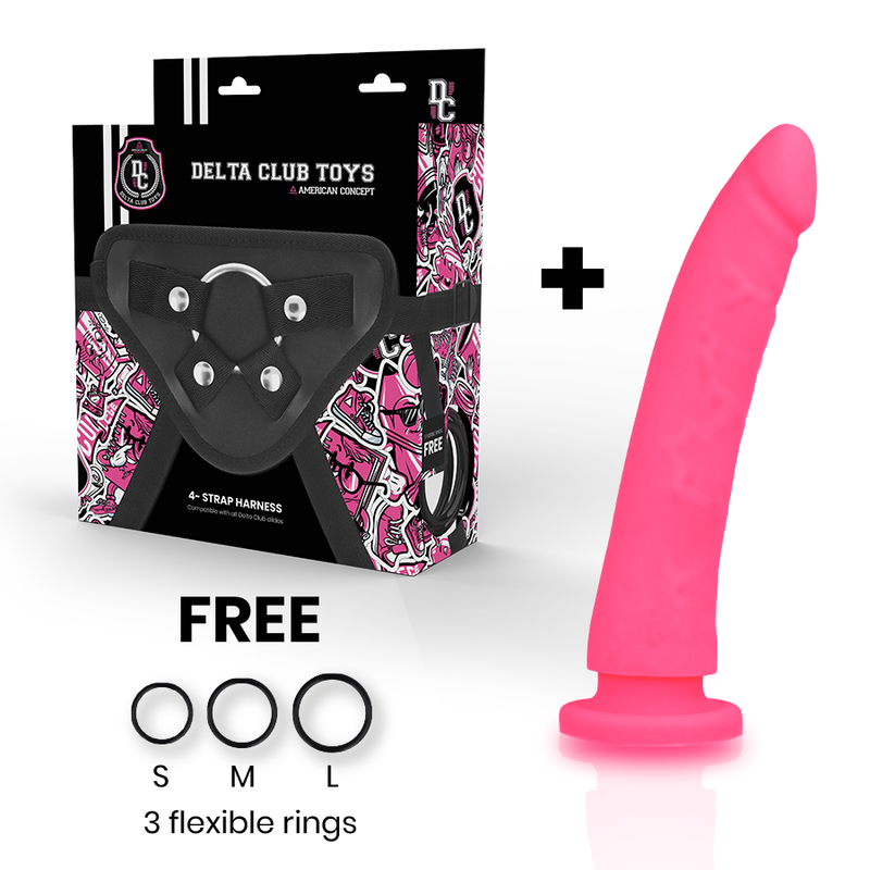 Alternative view of DELTA CLUB - TOYS HARNESS + DONG PINK SILICONE 17 CM -O- 3 CM