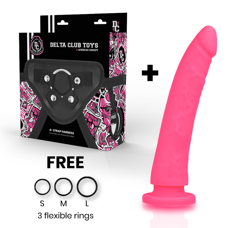 Alternative view of DELTA CLUB - TOYS HARNESS + DONG PINK SILICONE 20 CM -O- 4 CM