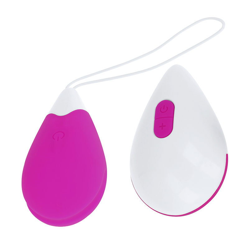 Alternative view of OHMAMA - TEXTURED VIBRATING EGG 10 MODES PURPLE AND WHITE