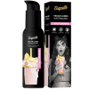 Coquette Candylicious vegan water-based lubricant bottle and matching box, featuring a pink milkshake image on the label and pink accents.