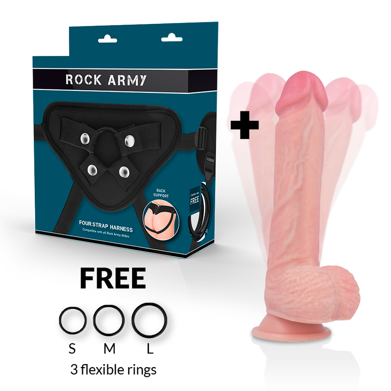 Alternative view of ROCKARMY - HARNESS + HAWK ROTATOR AND VIBRATOR 22 CM -O- 4.6 CM